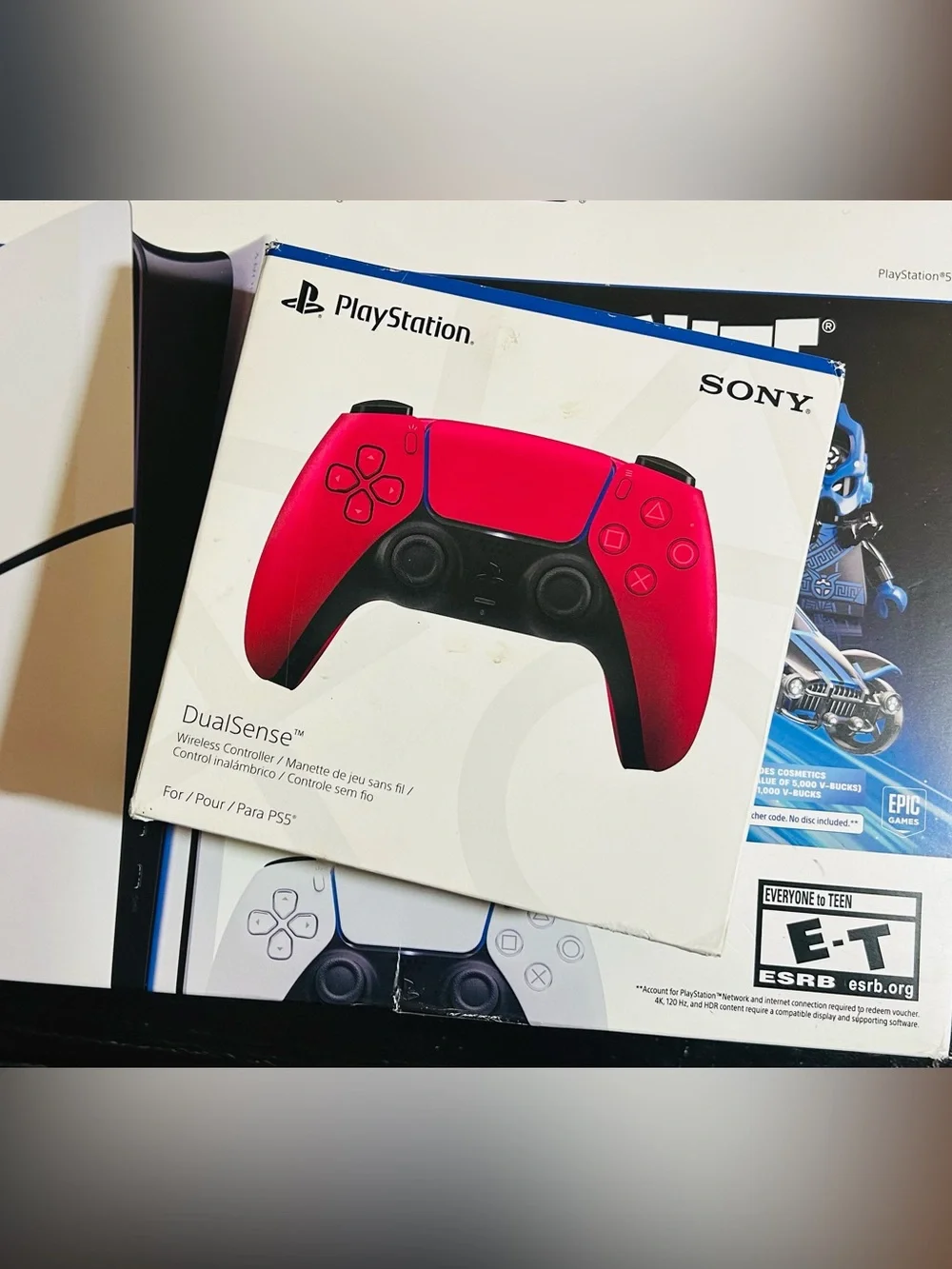 Sony PS5 Console - White and Black Accents With extra red Controler